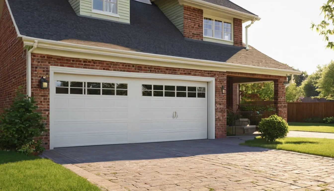 A garage door at a Lawrenceville home with a provider checking the tracks